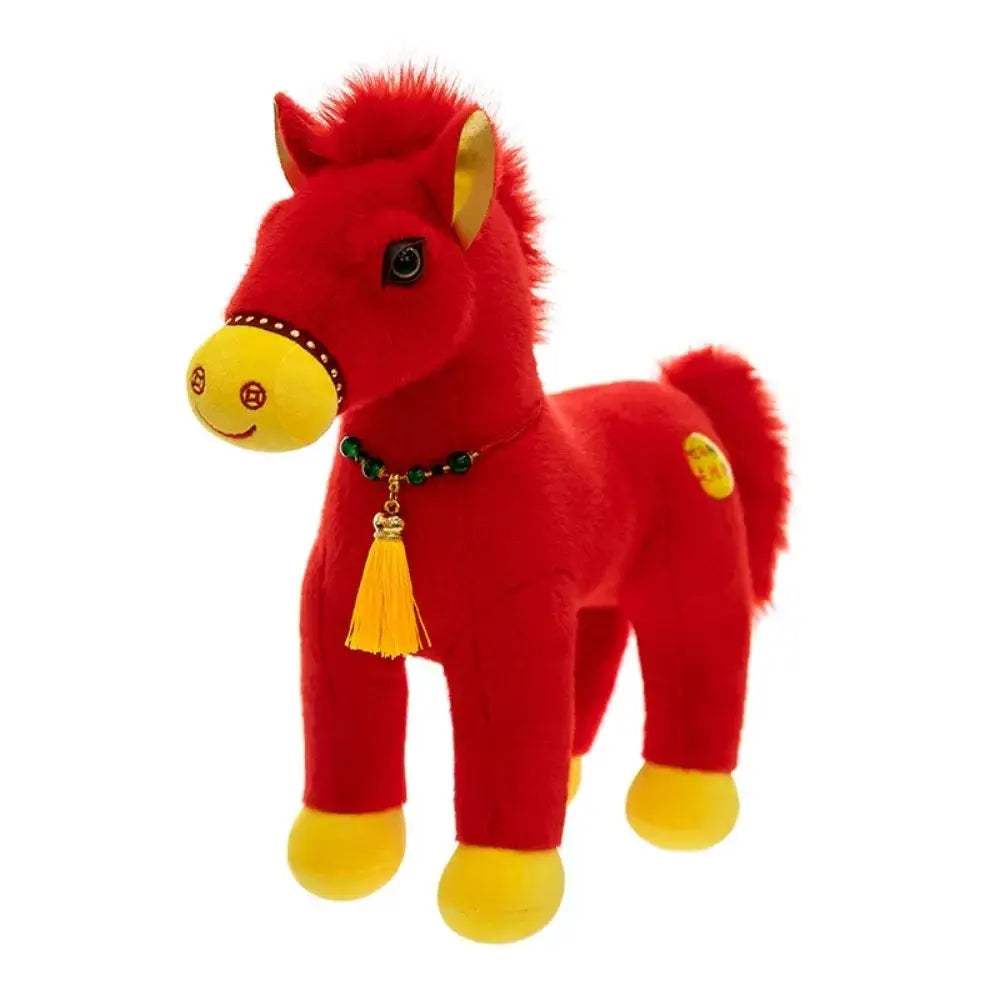 Spring Festival Pony Plush With Fluffy Tail And Mane - ToylandEU