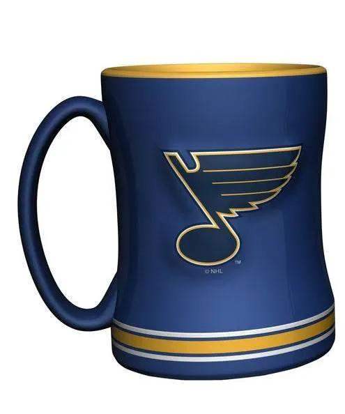 St Louis Blues Coffee Mug 14 Oz Sculpted Relief Team Color - ToylandEU™