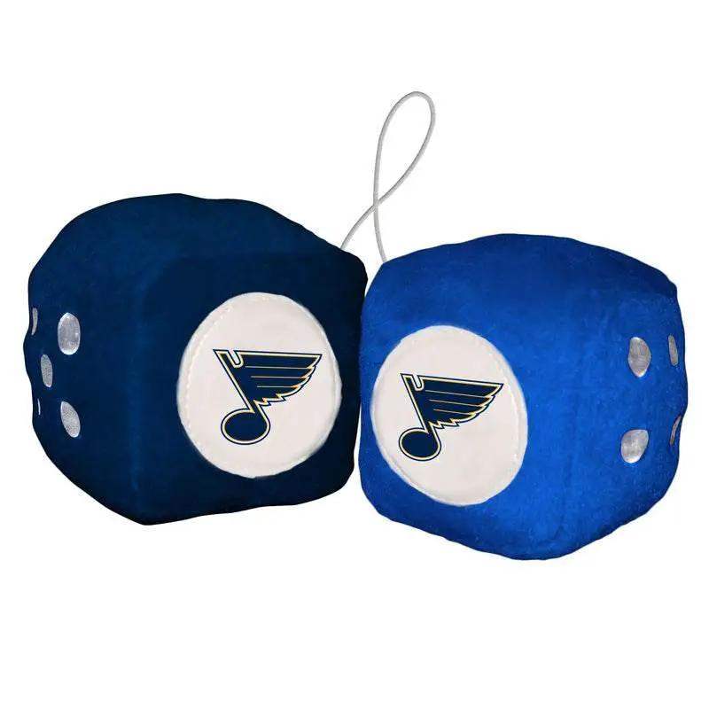 St Louis Blues Fuzzy Dice Plush Hangable 3 Inch Car Decor - ToylandEU™