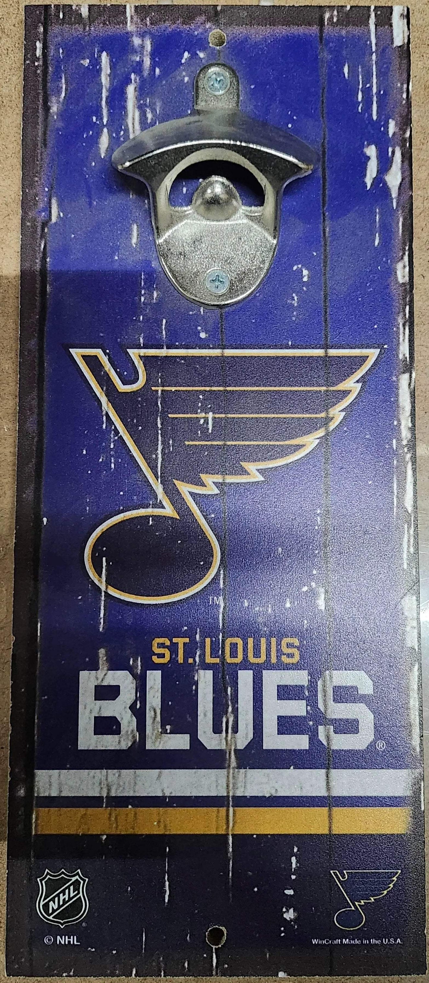 St Louis Blues Wood Sign Bottle Opener 5x11 Alternate - ToylandEU™