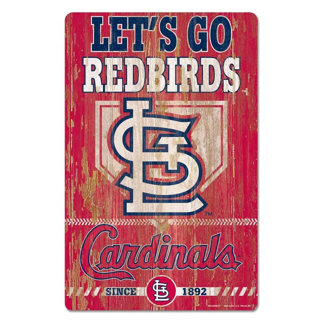 St Louis Cardinals 11x17 Wincraft Wood Sign Slogan Design - ToylandEU™