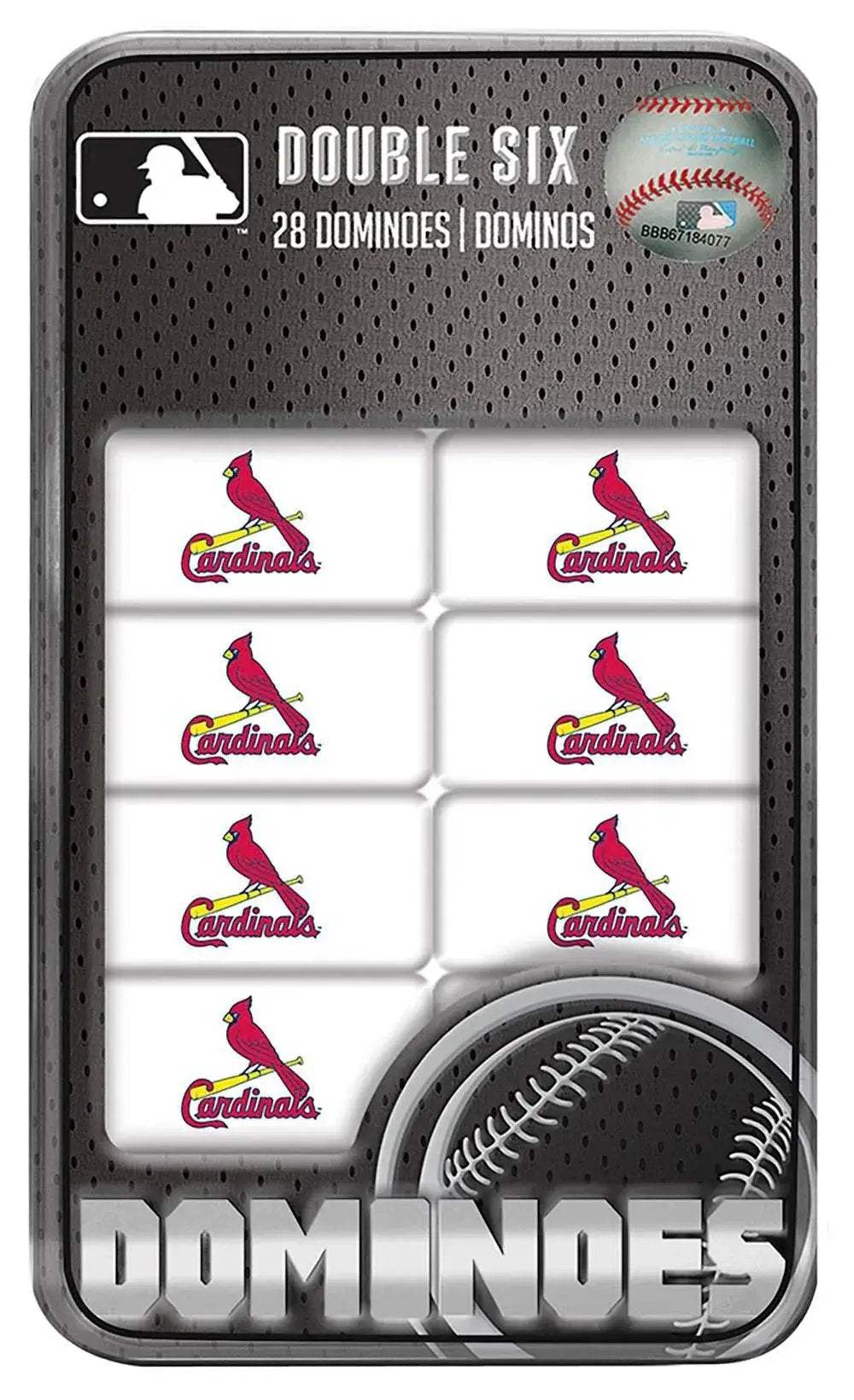 St Louis Cardinals Dominoes Double Sixes Resin Set Tin Box - ToylandEU™