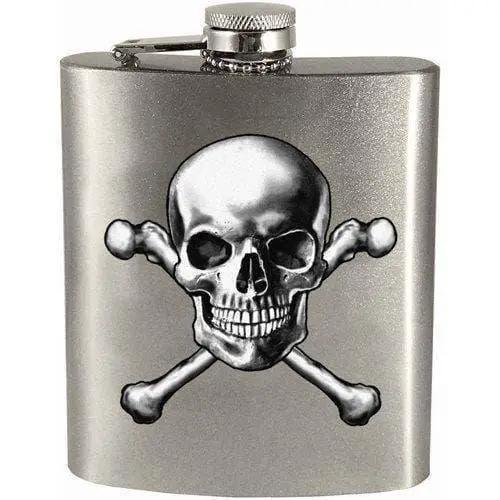 Stainless Steel Skull And Crossbones Hip Flask Portable - ToylandEU™