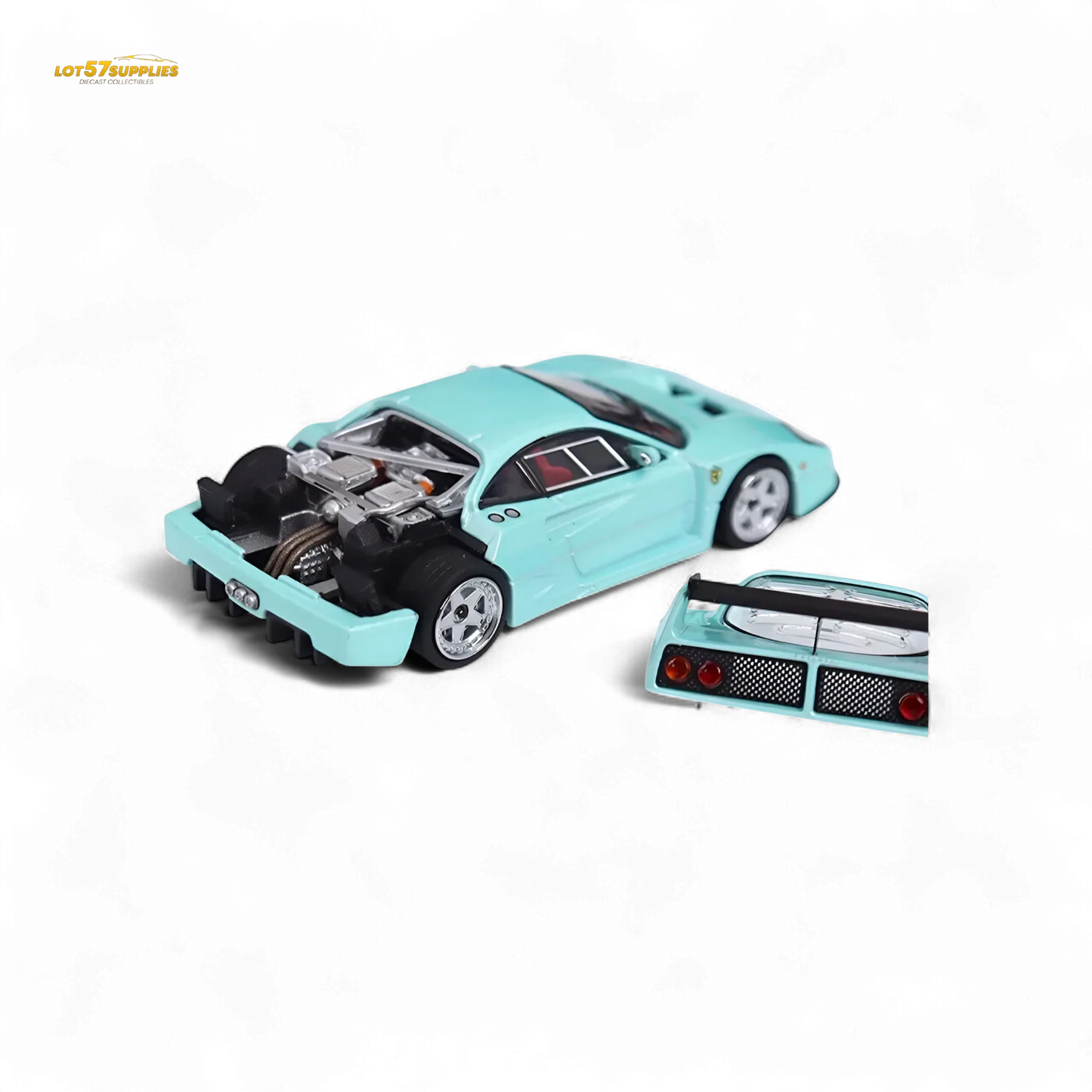Stance Hunters Ferrari F40 LM Light Aqua Green With Removable Rear Engine Cover 1:64 - ToylandEU