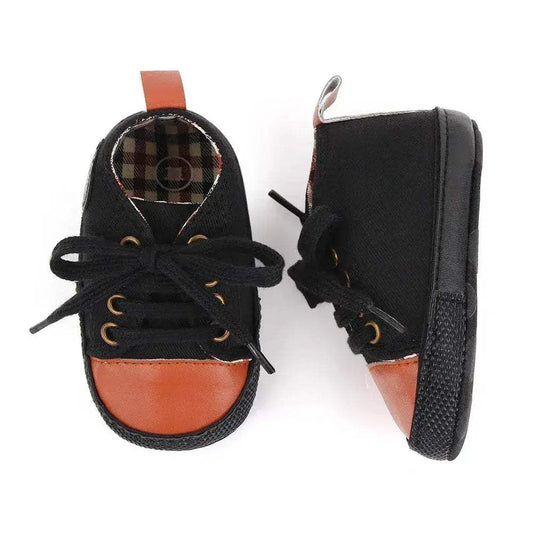 Star Print Canvas Baby Sneakers First Walkers Anti Slip Shoes - ToylandEU
