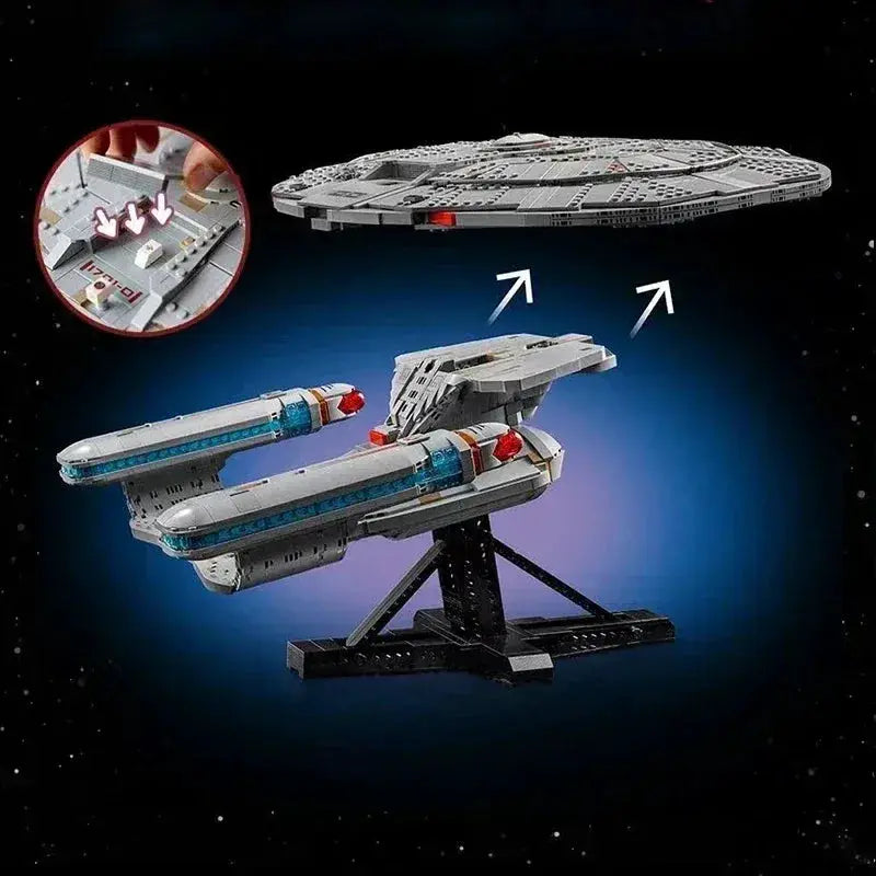 Star Trek USS Enterprise NCC-1701-D Building Blocks Model Display - ToylandEU
