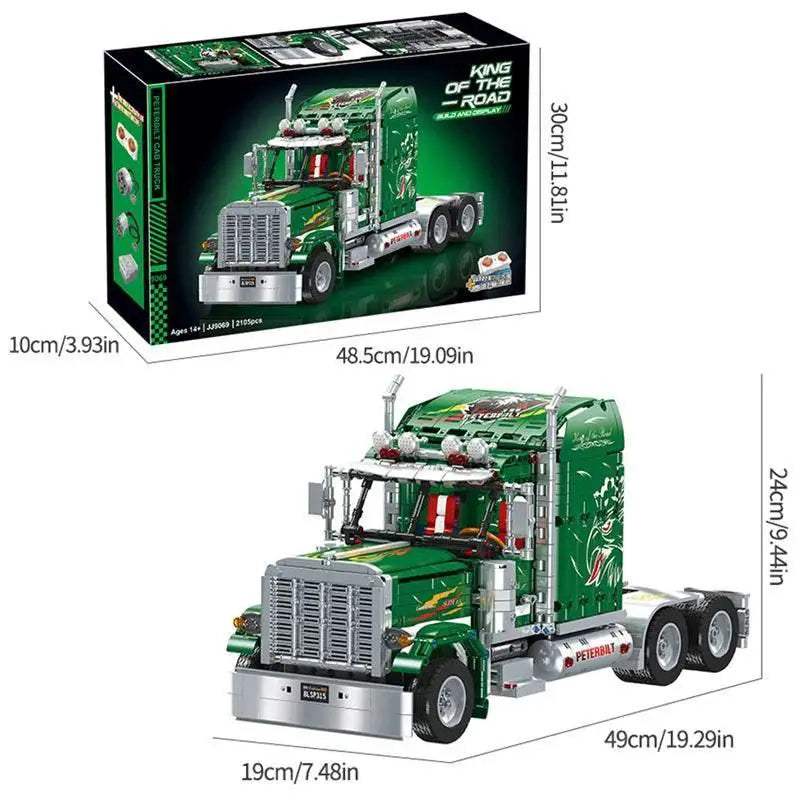 Static Version DIY Trailer Truck Model Building Block Toy - ToylandEU