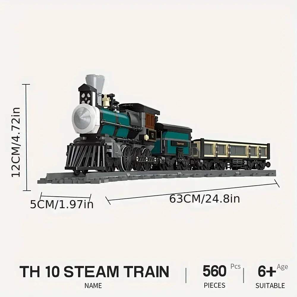 Steam Train Building Blocks Railway Set for Kids Christmas Gift - ToylandEU