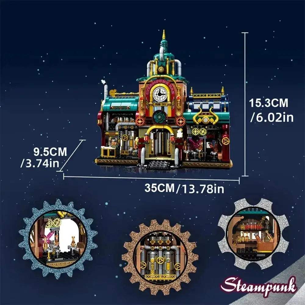 Steampunk Street View Architecture Building Blocks Set Lego Compatible - ToylandEU