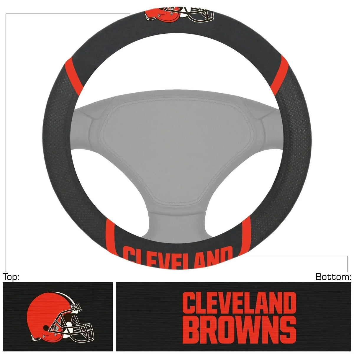 Cleveland Browns Steering Wheel Cover Mesh and Stitched - ToylandEU™