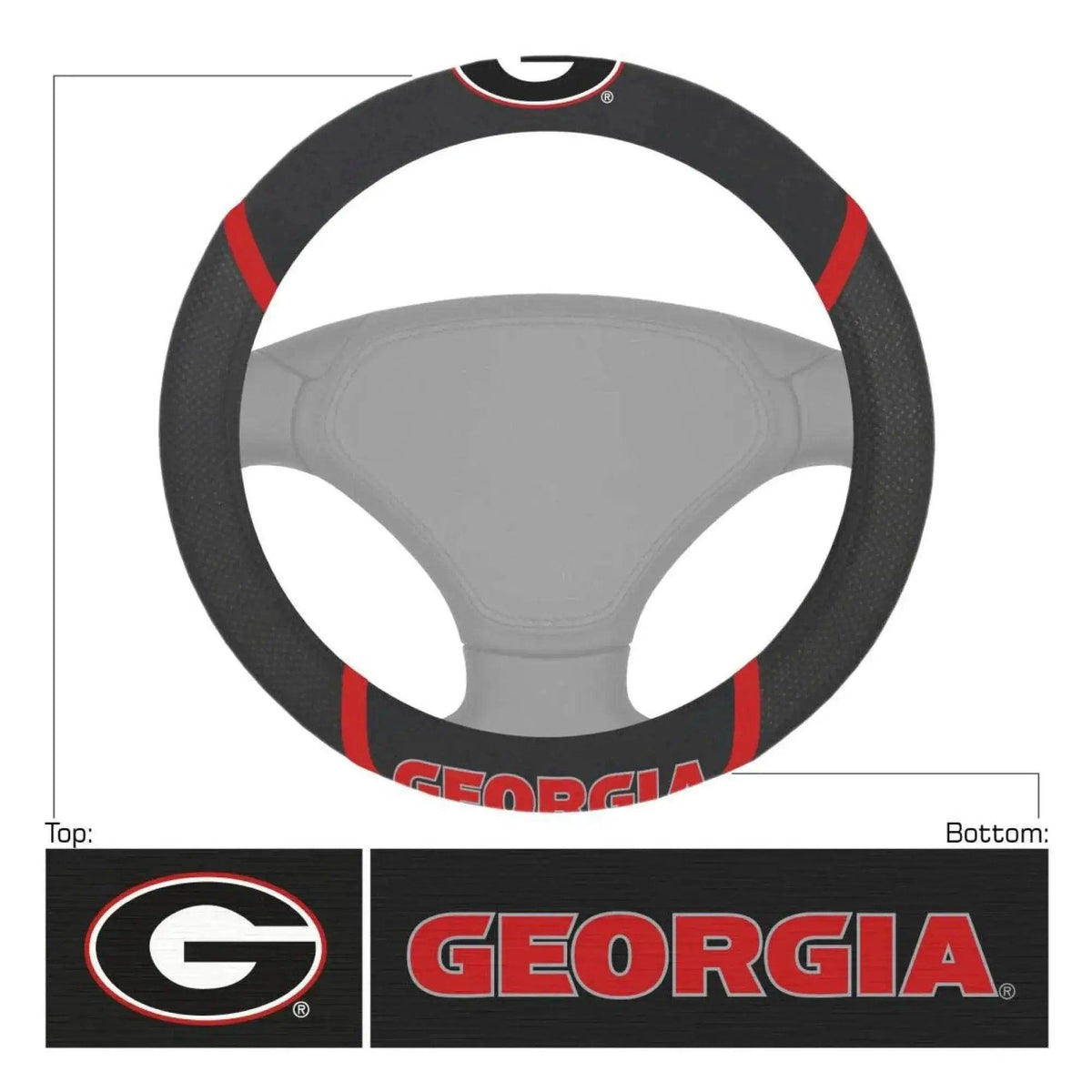 Georgia Bulldogs Steering Wheel Cover Mesh And Stitched - ToylandEU™