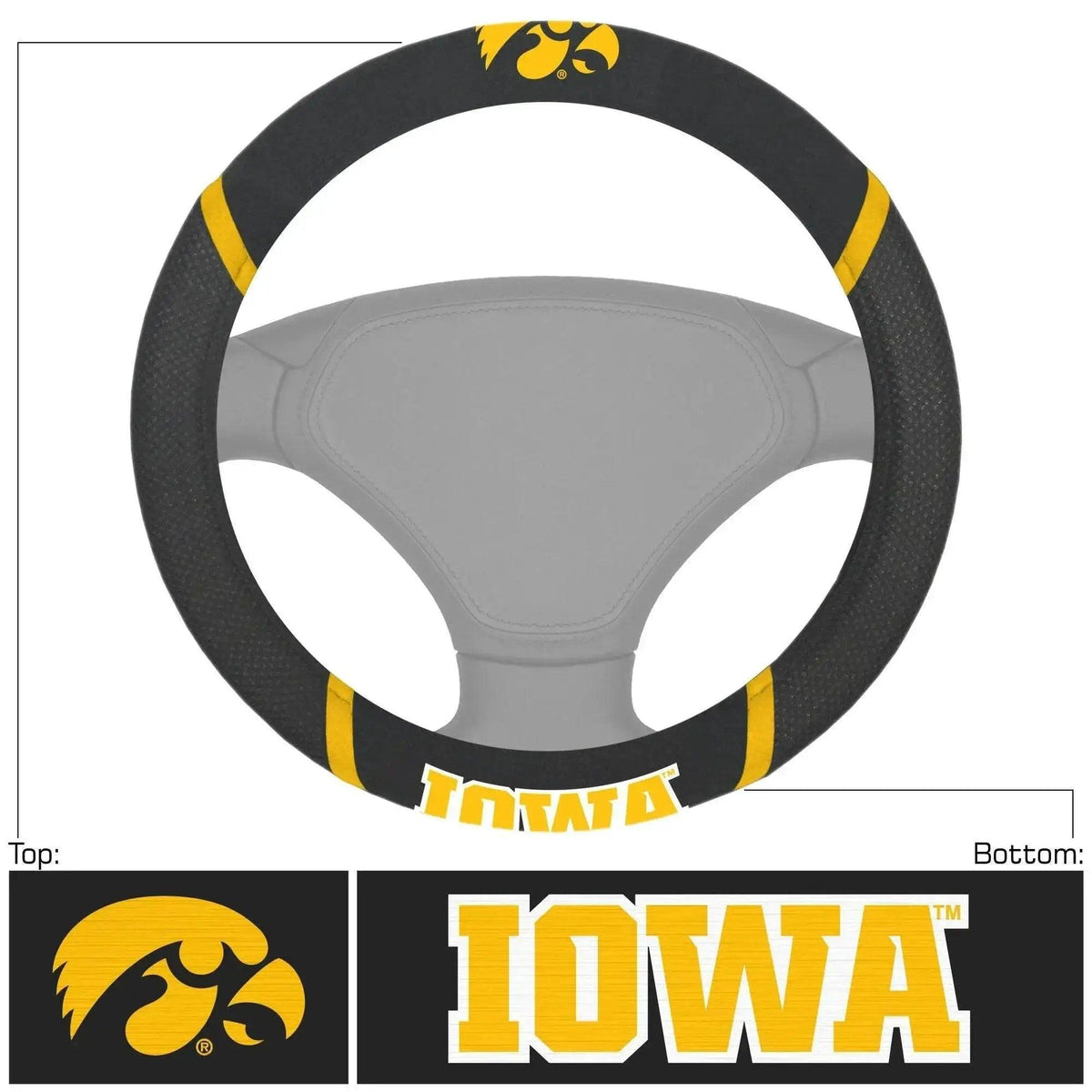 Iowa Hawkeyes Steering Wheel Cover Mesh Stitched Grip - ToylandEU™