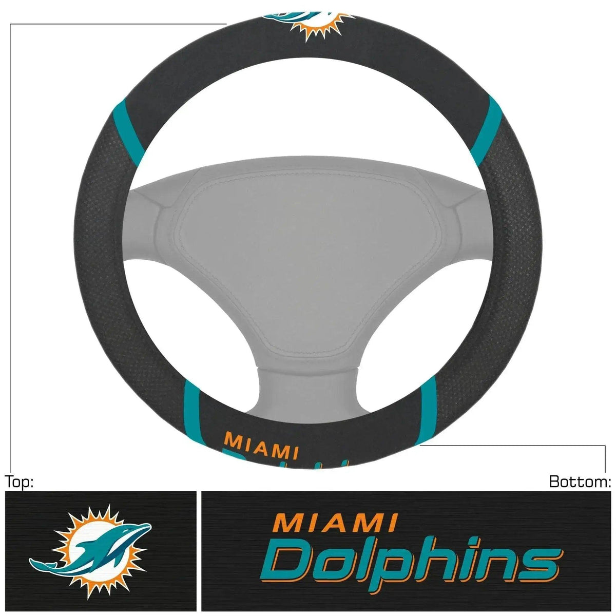Miami Dolphins Steering Wheel Cover Mesh Stitched Grip - ToylandEU™