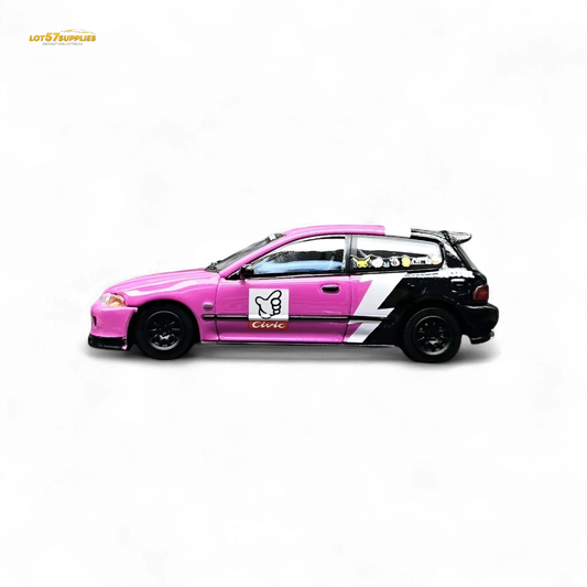 Honda Civic EG6 Diecast Pink 1 64 Scale Limited Edition - ToylandEU™