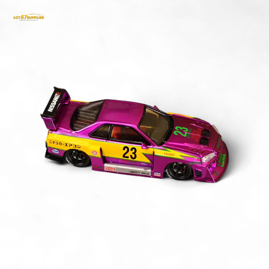 Nissan ER34 LBWK Diecast Special Edition Chromed Purple - ToylandEU™