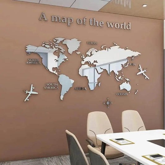 Stunning World Map Wall Sticker 3D Acrylic Toyland EU - ToylandEU™