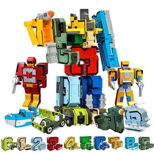 Sturdy Transforming Robot Toy With Number Assembly For Kids - ToylandEU
