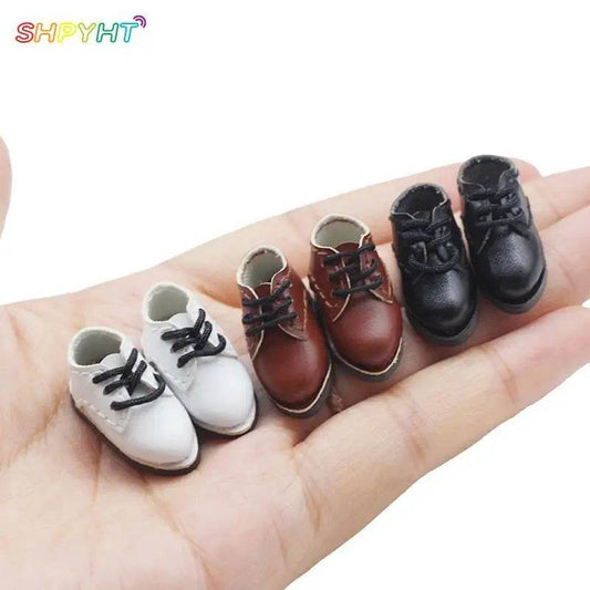 Stylish Handcrafted Faux Leather Shoes for 1/12 Scale BJD Dolls - ToylandEU