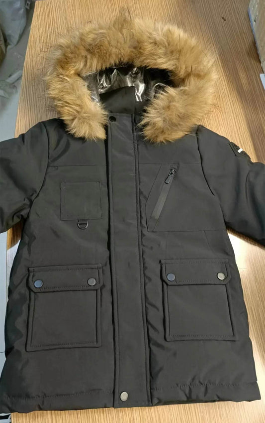 Stylish Kids' Winter Down Jacket with Cozy Hood and Faux Fur Trim - ToylandEU