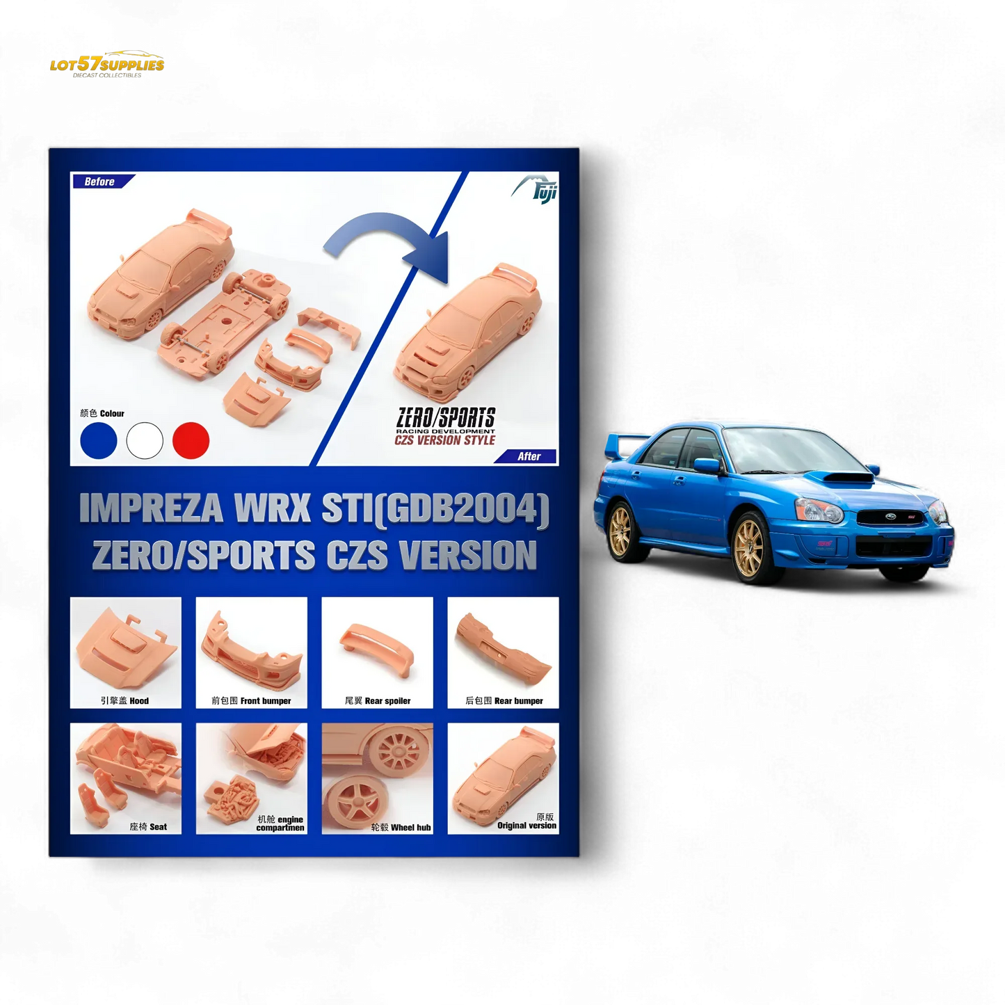 Subaru Impreza WRX STi Diecast 1 64 With Removable Transformation - ToylandEU