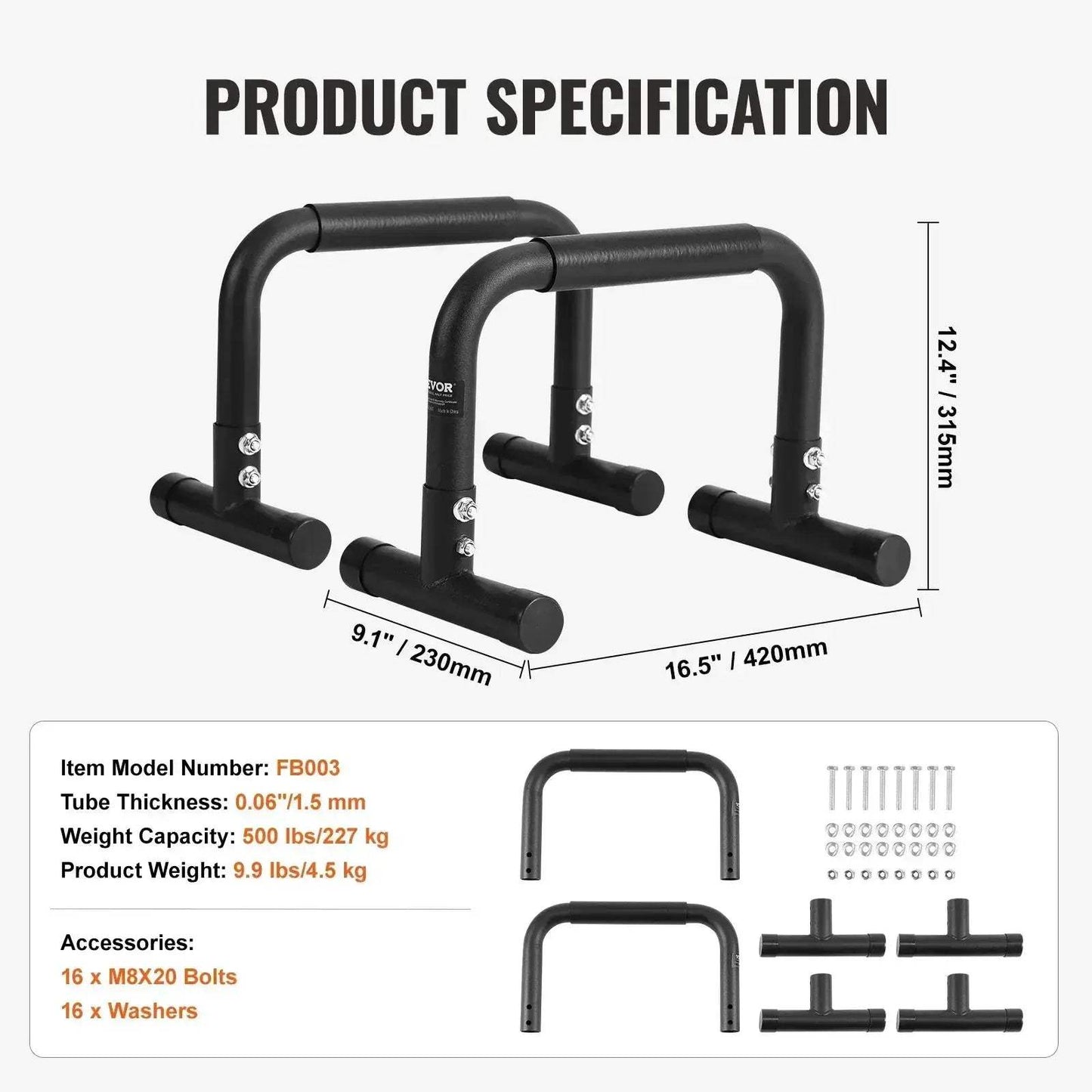 SucceBuy Dip Bar Stand Heavy Duty 440 Lb Adjustable Height - ToylandEU