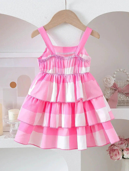 Summer Bowknot ColorBlocked Baby Girl Dress Soft Knit - ToylandEU™
