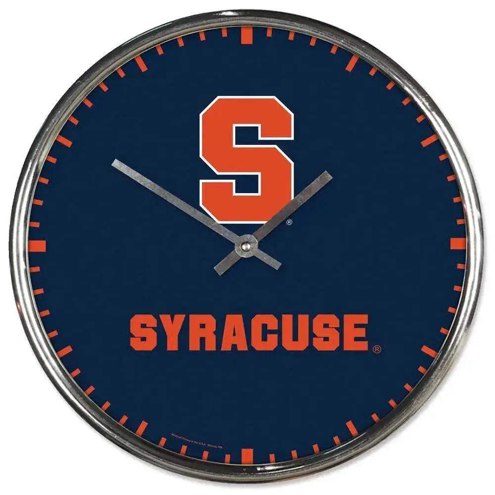 Syracuse Orange Round Wall Clock Chrome Style Decor - ToylandEU™