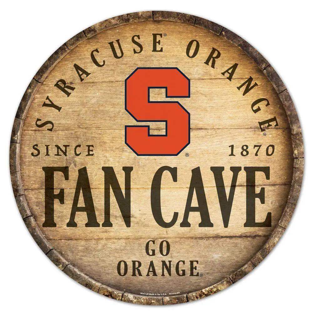 Syracuse Orange Wood Sign 14 Inch Round Barrel Top Decor - ToylandEU™