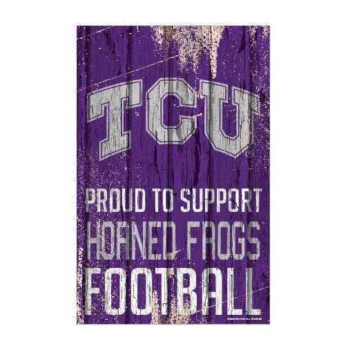 TCU Horned Frogs Wood Sign 11x17 Proud to Support Design - ToylandEU™