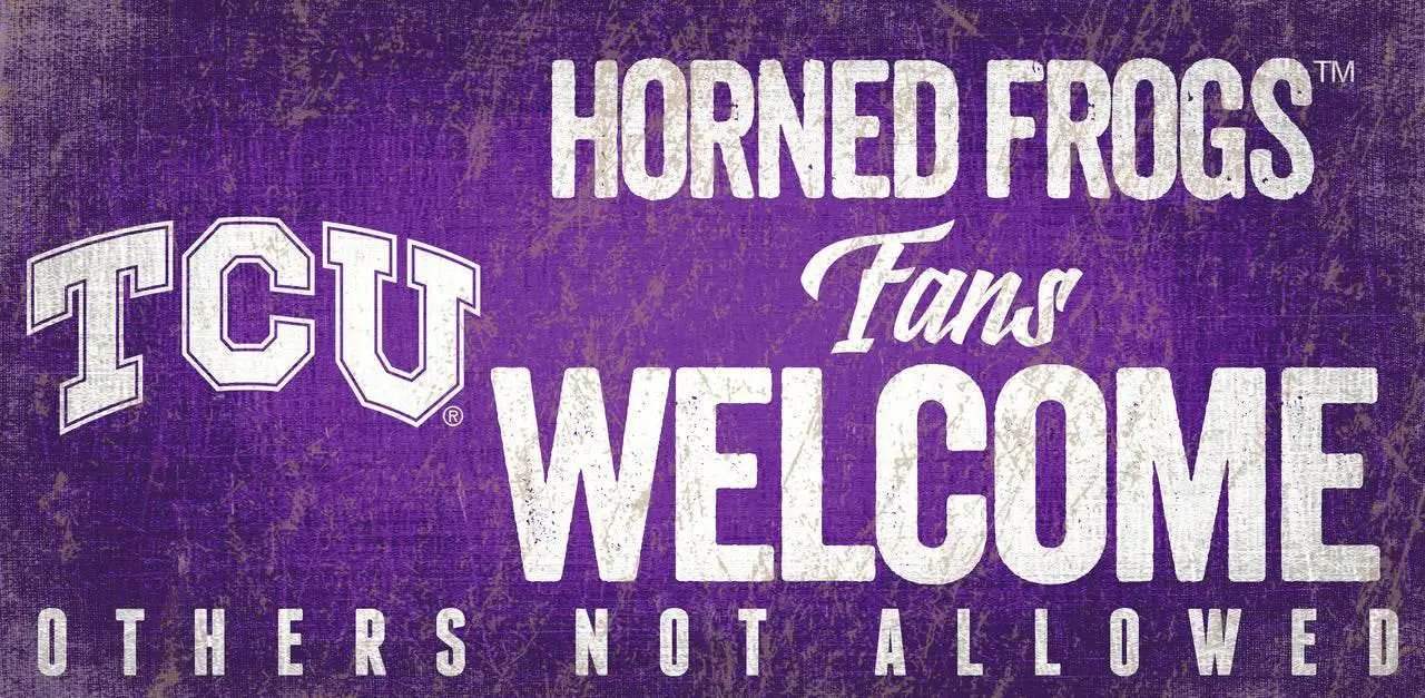 TCU Horned Frogs Wooden Sign 12x6 Welcome Fans Design - ToylandEU™