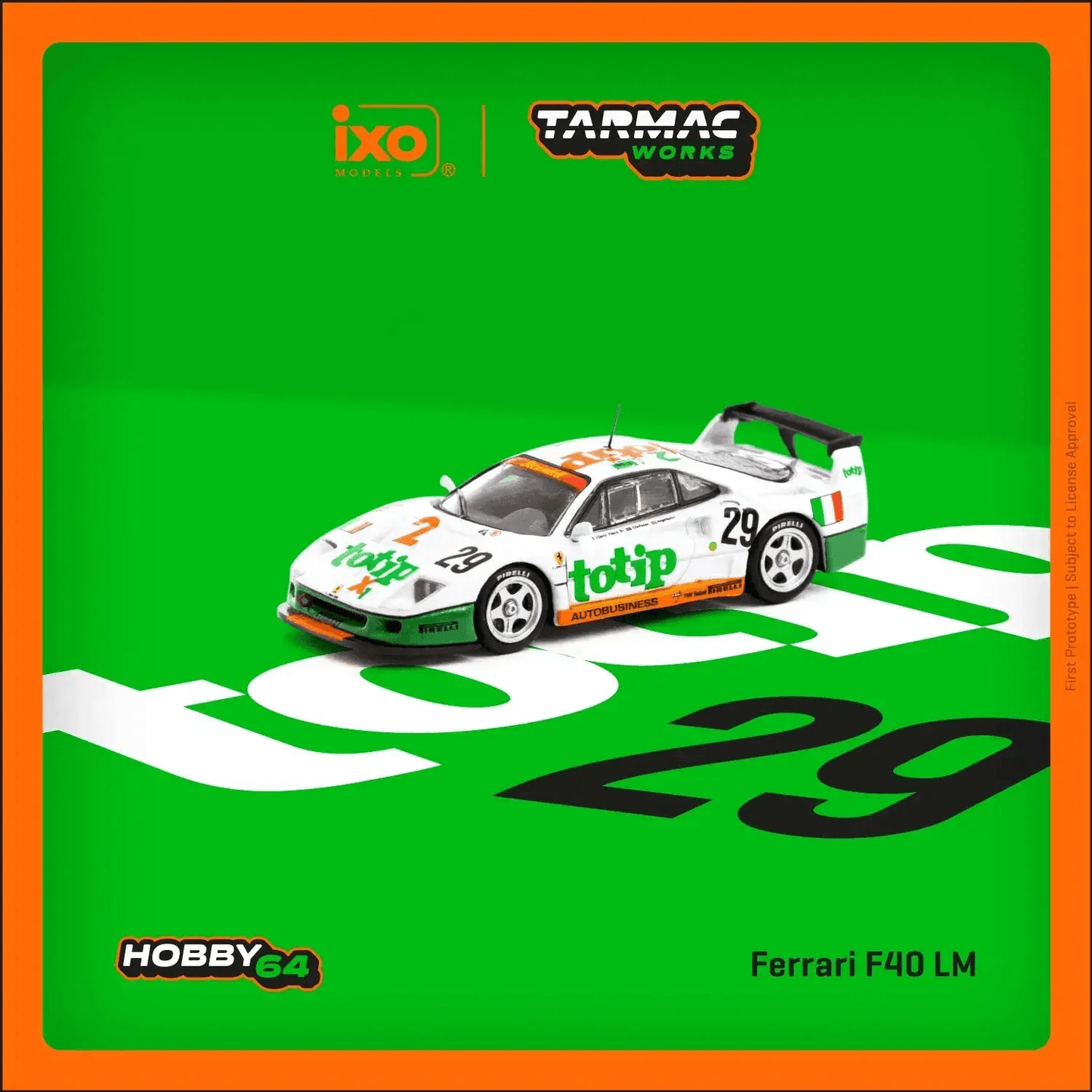Tarmac Works Ferrari F40 LM 24h of Le Mans 1994 TOTIP T64-075-94LM29 1:64 - ToylandEU