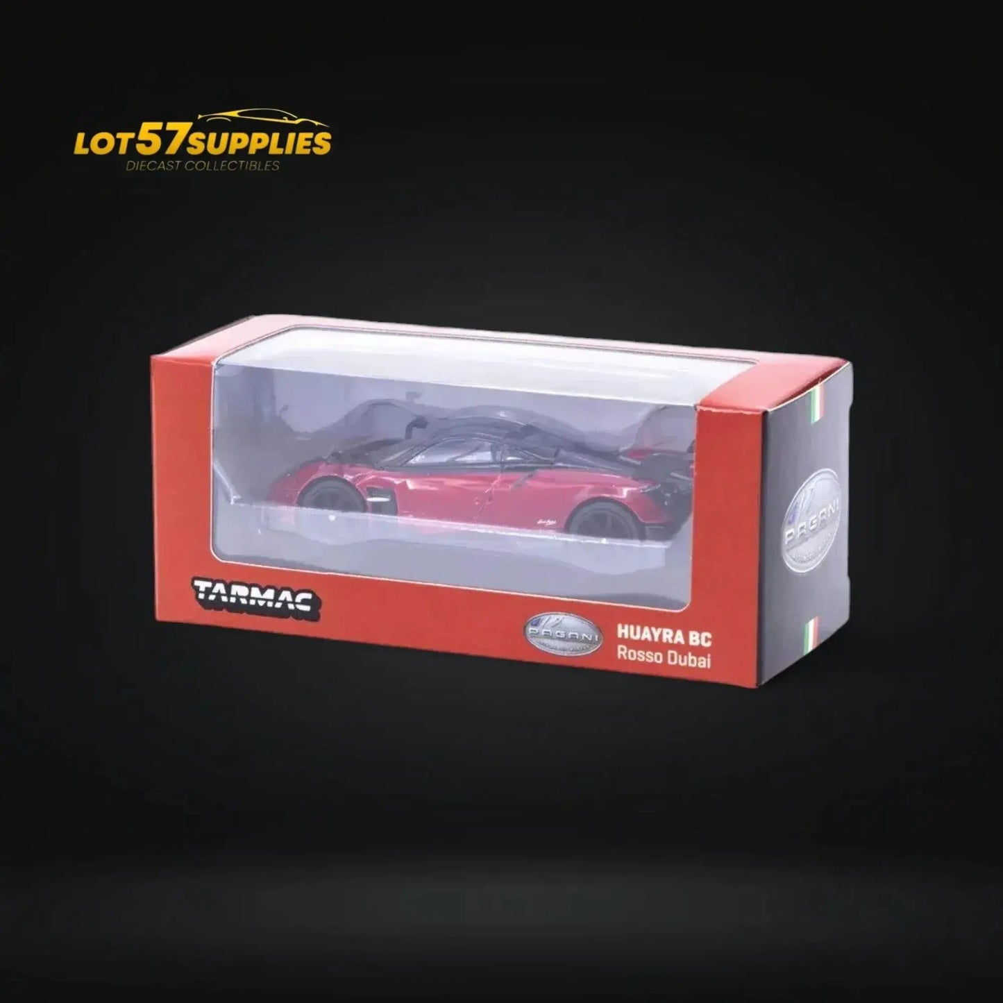 Tarmac Works Global64 Pagani Huayra BC Rosso Dubai 1:64 - ToylandEU