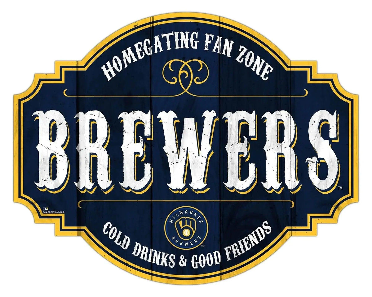 Milwaukee Brewers Wood Sign 12 Inch Homegating Tavern Decor - ToylandEU™