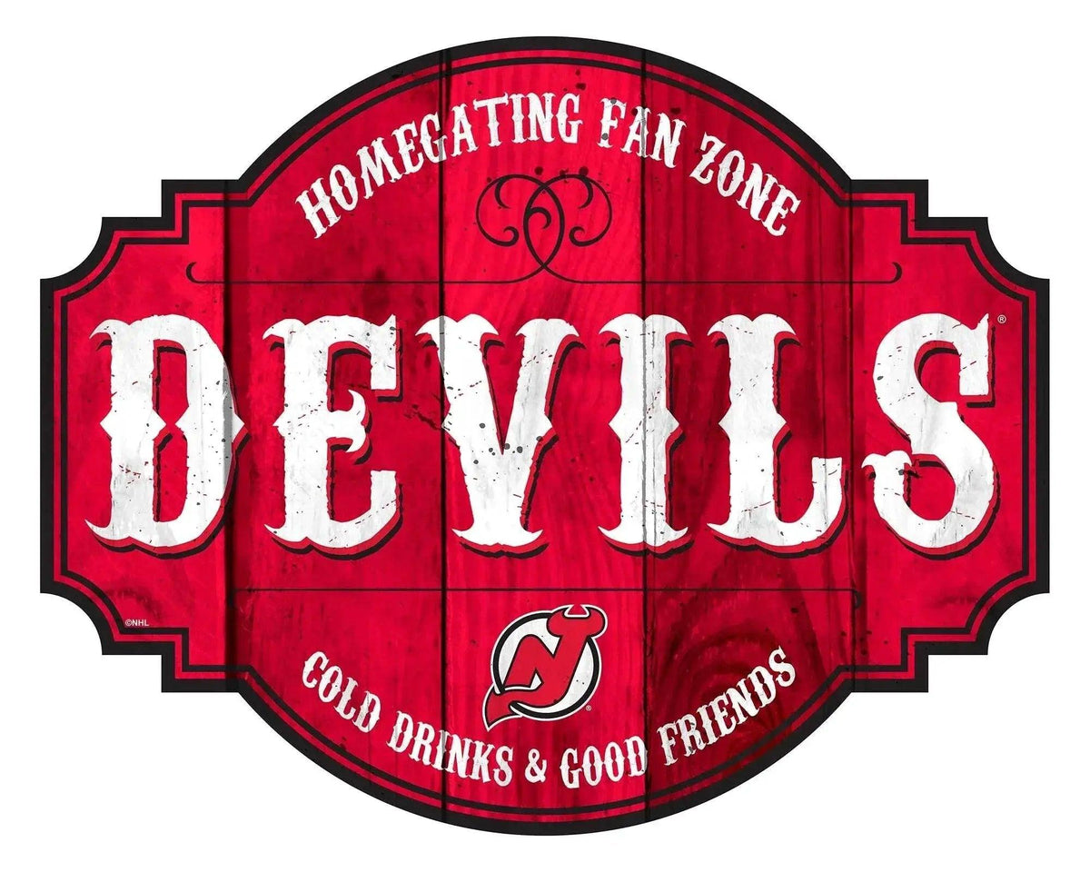New Jersey Devils Wood Sign 12 Inch Homegating Tavern - ToylandEU™