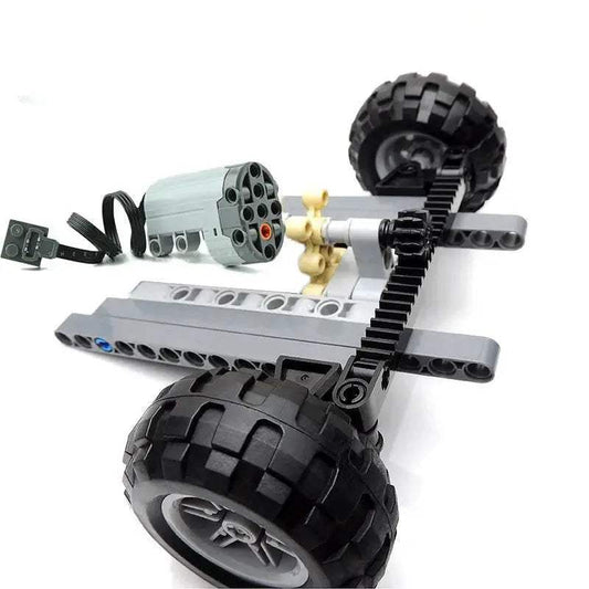 Technical Car Front Suspension Steering System Parts Sets with Electric Power Functions Servo Motor & Wheels Toys Bulk Set Parts - ToylandEU™