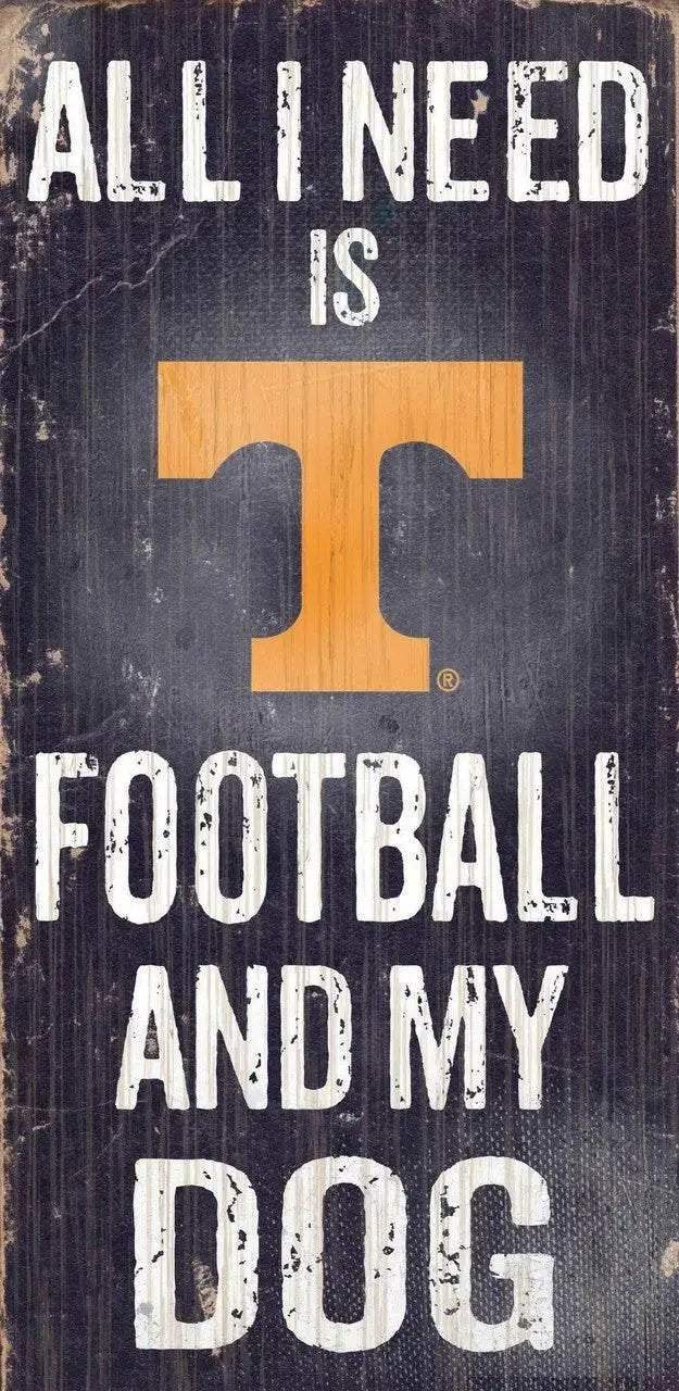 Tennessee Volunteers Wood Sign Football and Dog 6x12 - ToylandEU