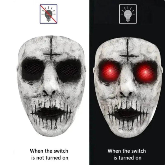 Terrifying Demon Latex Mask Glow Red Eye Toyland EU - ToylandEU™