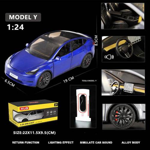 Tesla MODEL Y 1:24 Diecast Alloy SUV Toy with Lights & Sounds - ToylandEU