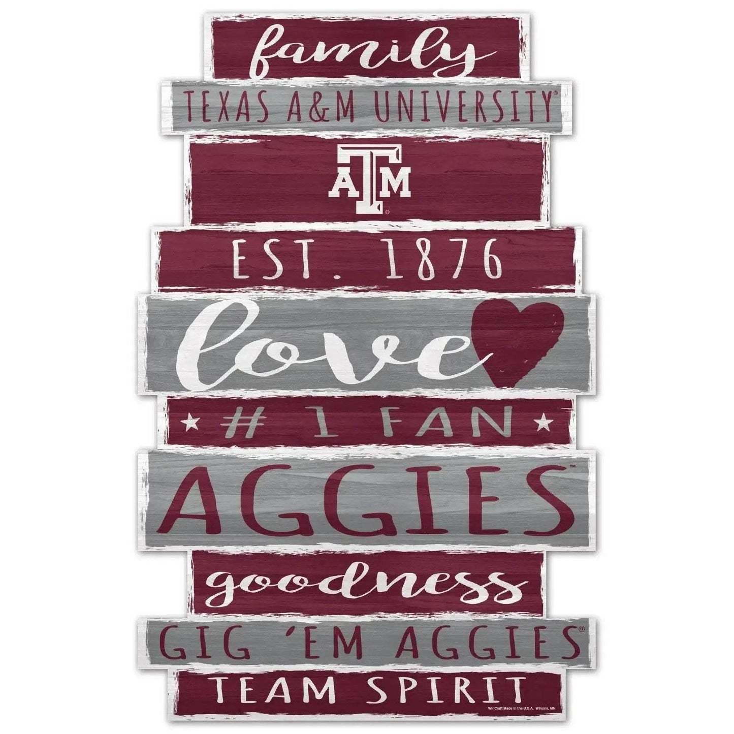 Texas A M Aggies 11x17 Wood Family Word Sign Decor - ToylandEU™