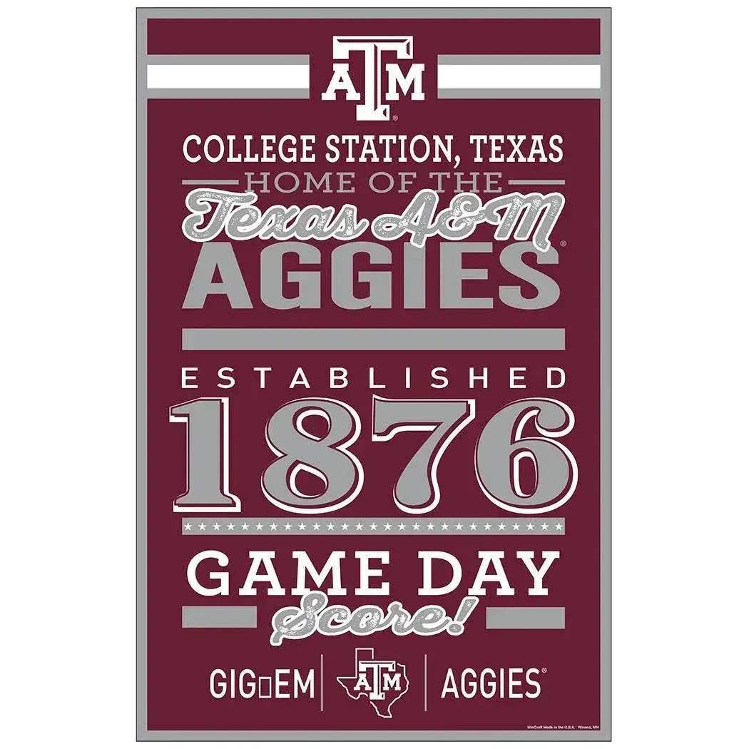 Texas A M Aggies 11x17 Wood Sign Established Date Wincraft - ToylandEU™