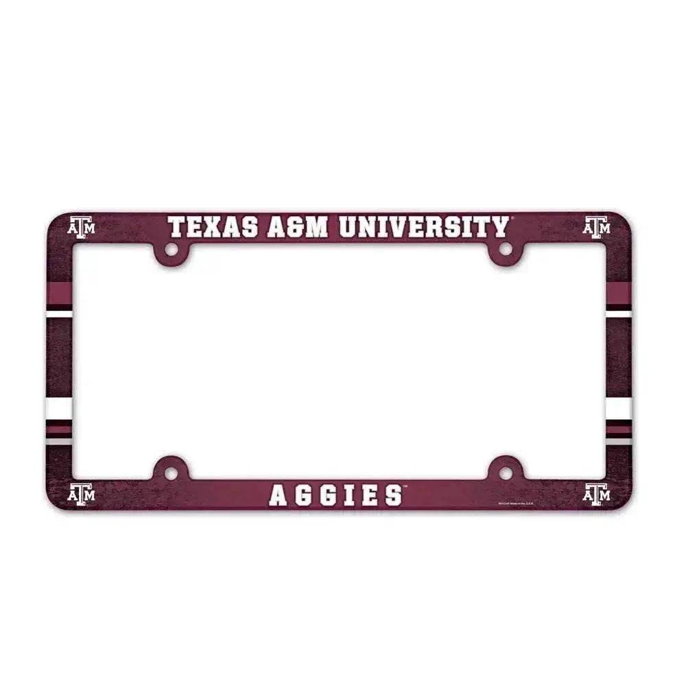Texas A M Aggies License Plate Frame Full Color Plastic - ToylandEU