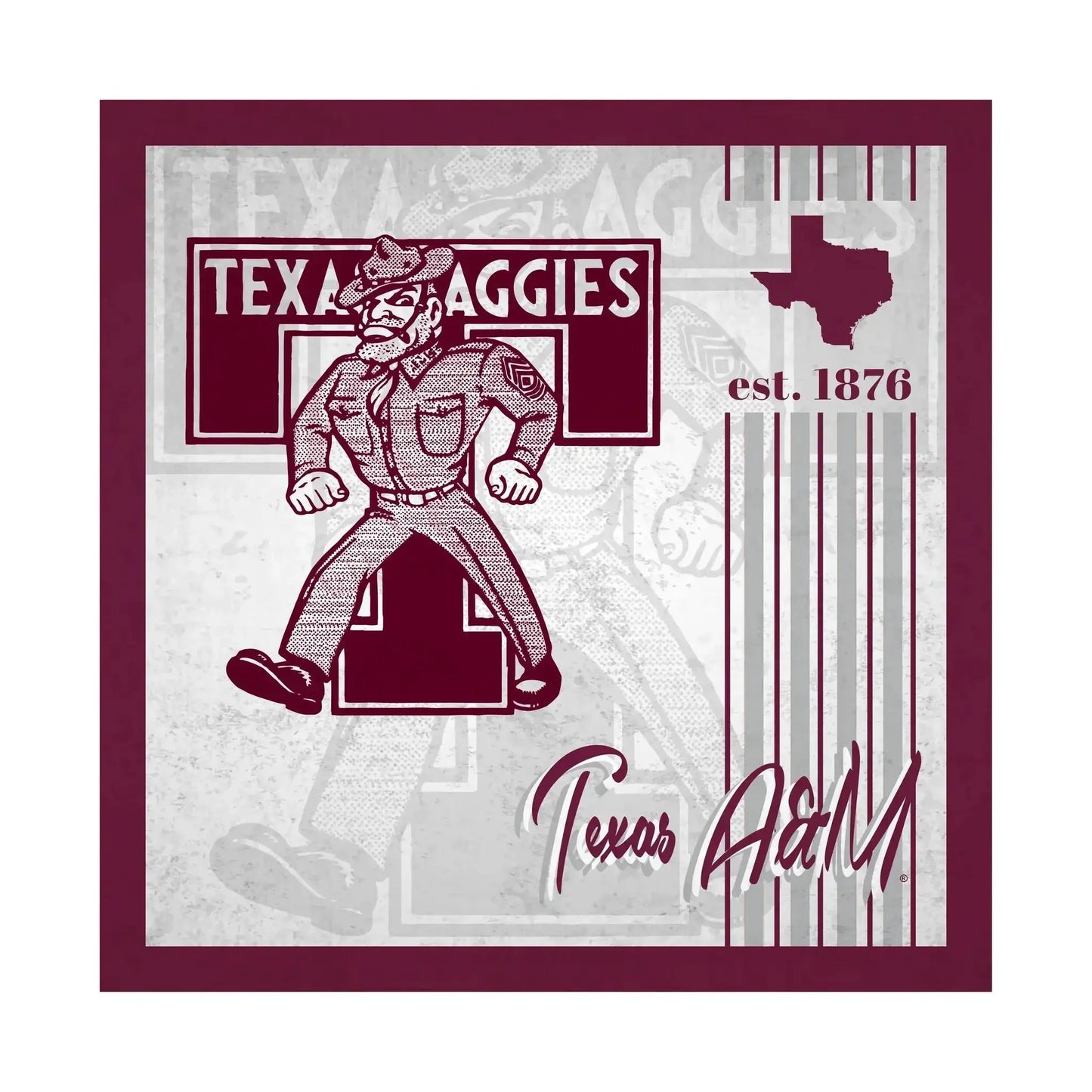 Texas AM Aggies Sign Wood 10x10 Album Design Wall Decor - ToylandEU™