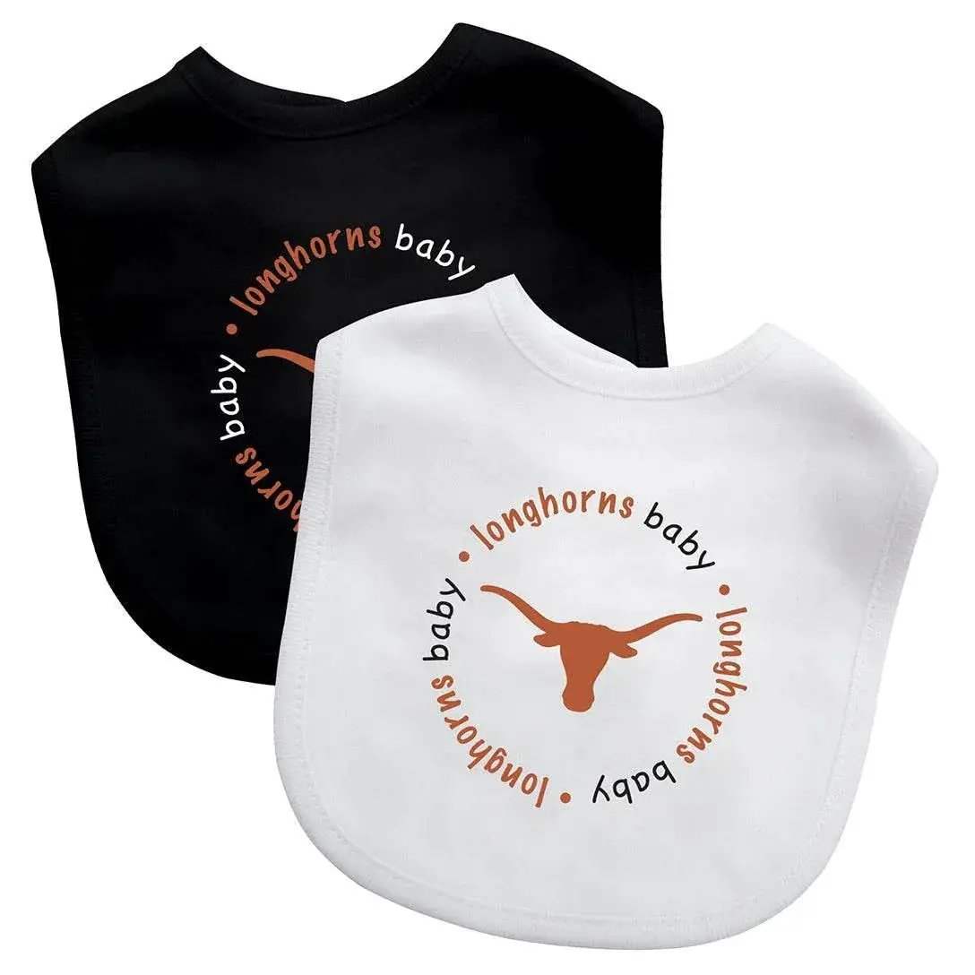 Texas Longhorns Baby Bib 2 Pack Officially Licensed Unisex - ToylandEU™
