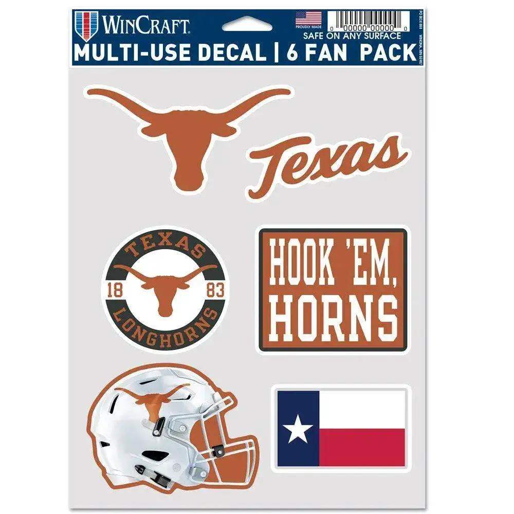 Texas Longhorns Decal Multi Use Fan 6 Pack For Cars Windows - ToylandEU™