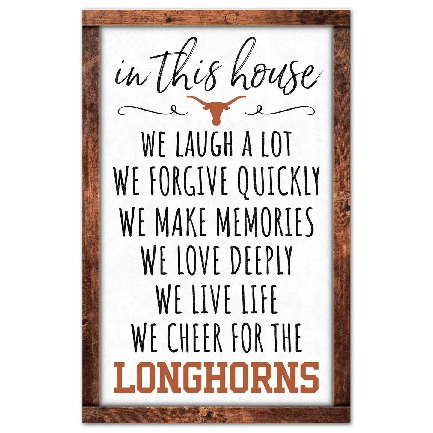 Texas Longhorns Wood Sign 11X17 In This House Decor - ToylandEU™