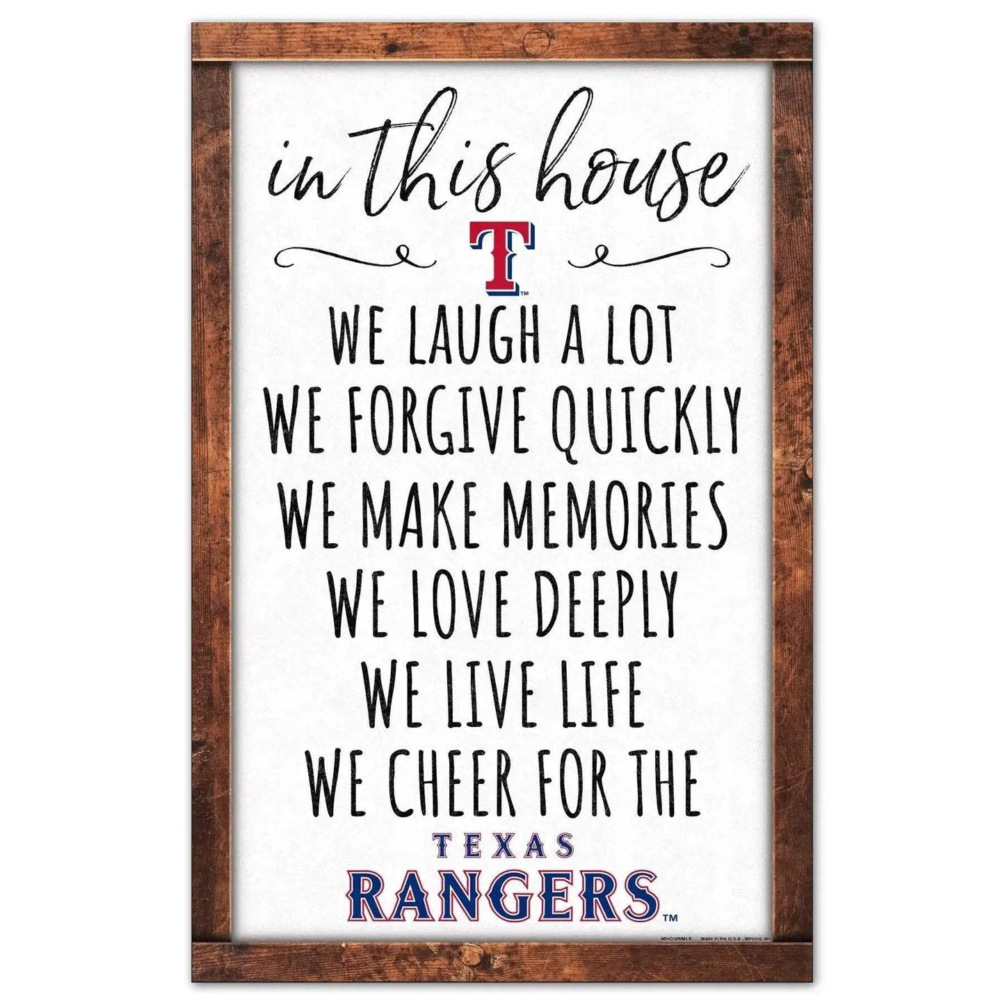 Texas Rangers 11x17 Wood Sign In This House Wall Decor - ToylandEU™