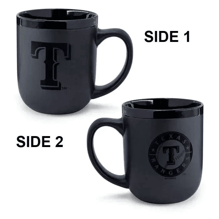 Texas Rangers Matte Black 17oz Coffee Mug Ceramic Classic - ToylandEU