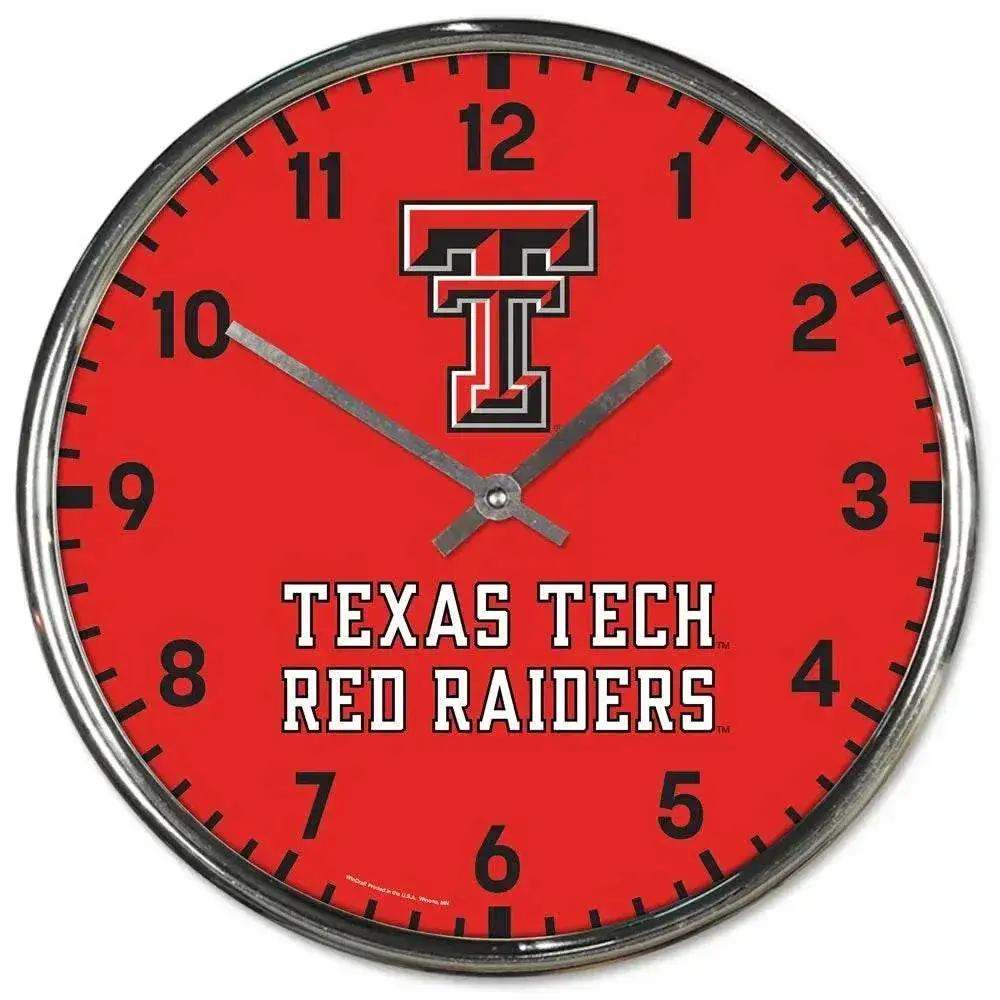 Texas Tech Red Raiders Chrome Round Wall Clock Official - ToylandEU™