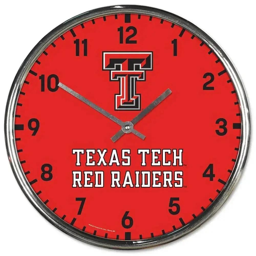 Texas Tech Red Raiders Chrome Round Wall Clock Official - ToylandEU™