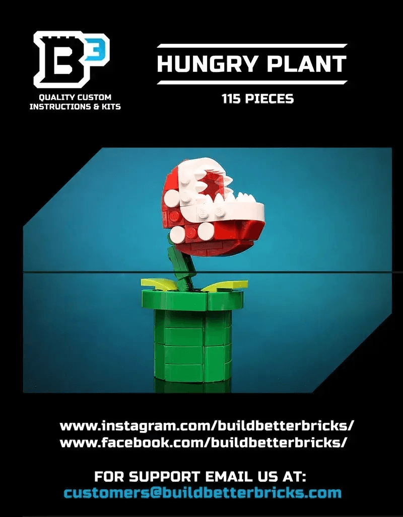 Hungry Plant Custom LEGO Kit With 115 Bricks And Instructions - ToylandEU
